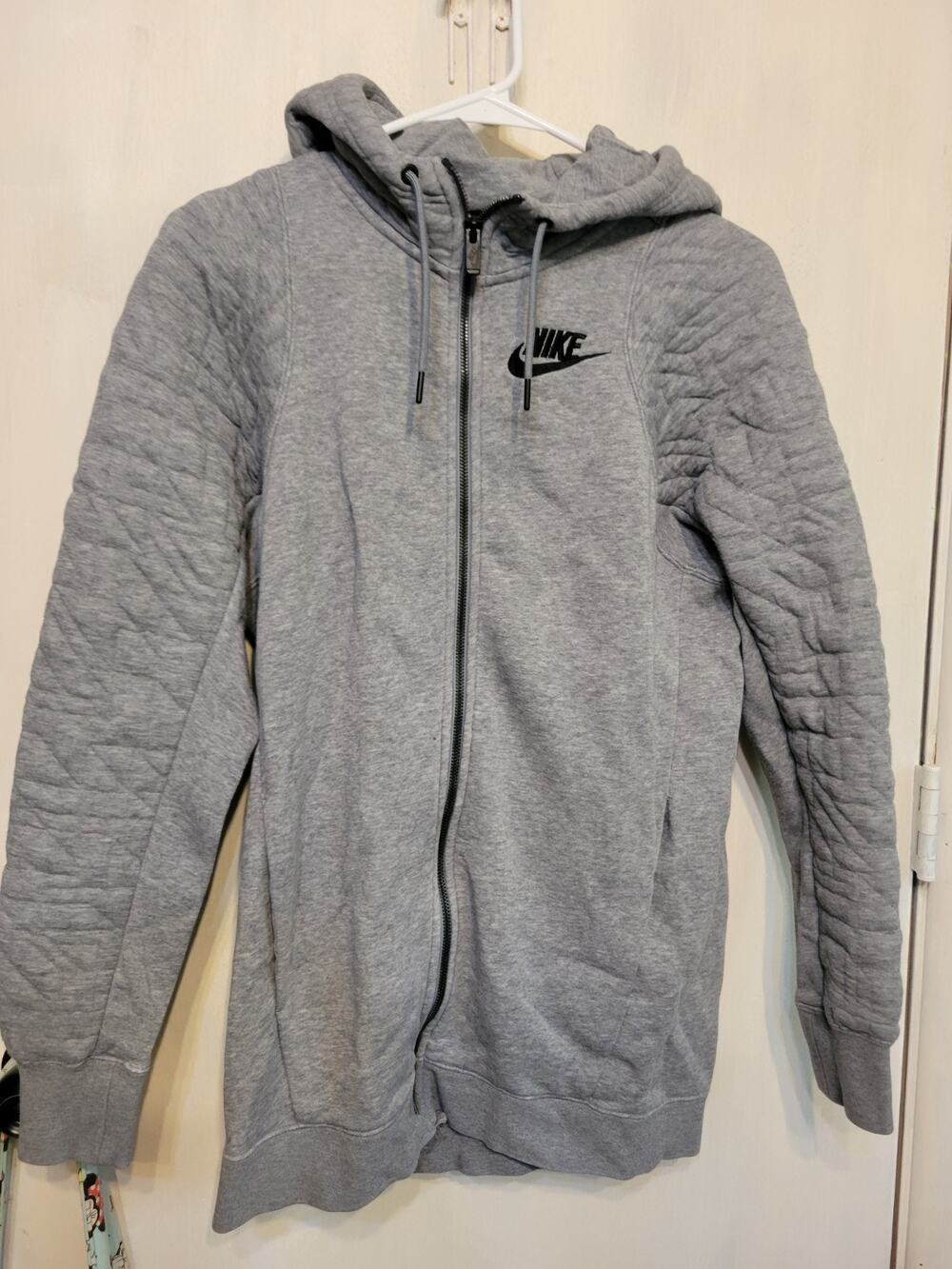 Men’s Grey Size Small Nike Tech Hoodie Double Zip Cotton Jacket